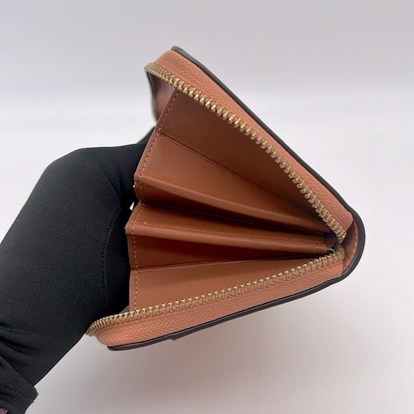 Coach Accordion Zip Wallet Brass/Faded Orange - Picture 11 of 16